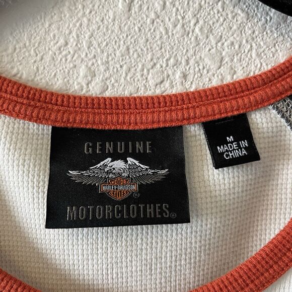 Harley-Davidson Womens Henley Shirt Size Medium Long Sleeve Motorcycle Classic - Picture 2 of 15